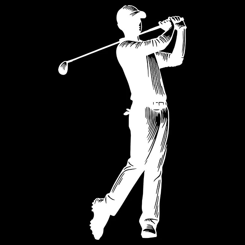 Golf player hits sport ball on golf course