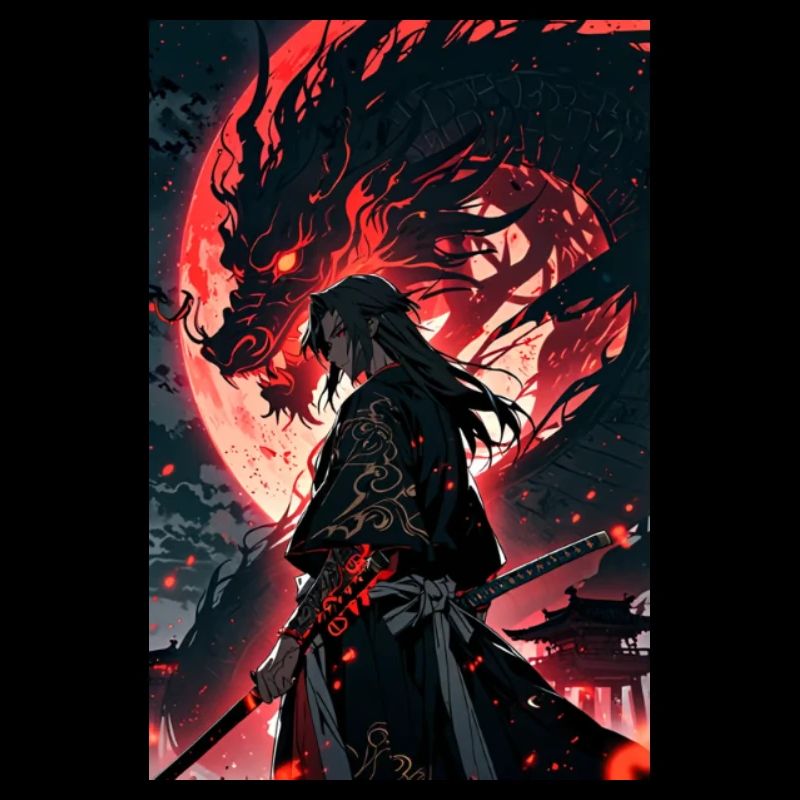 Samurai mit Drache