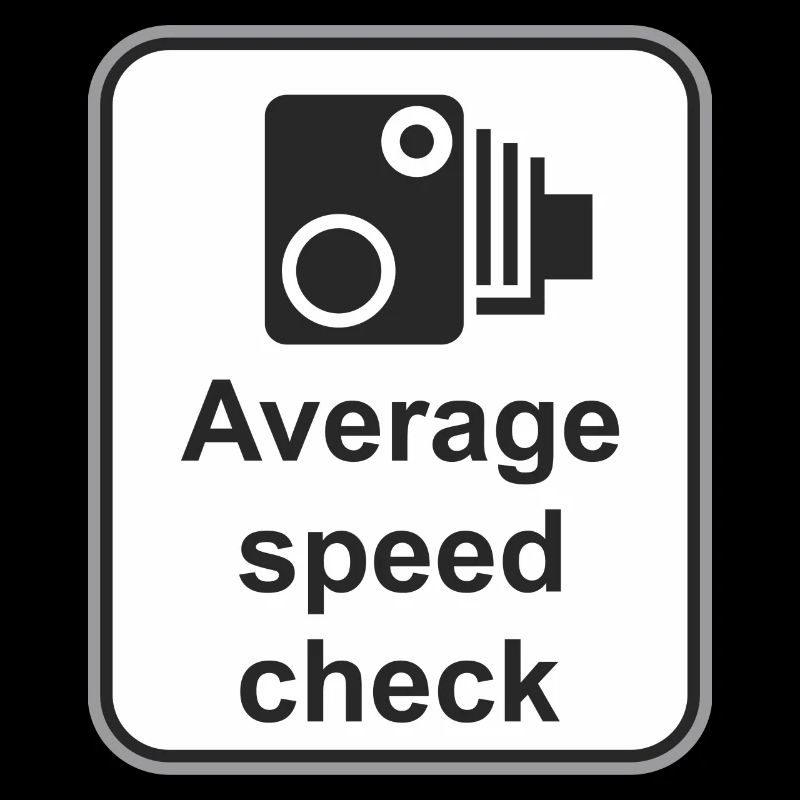 Road sign avarage speed check