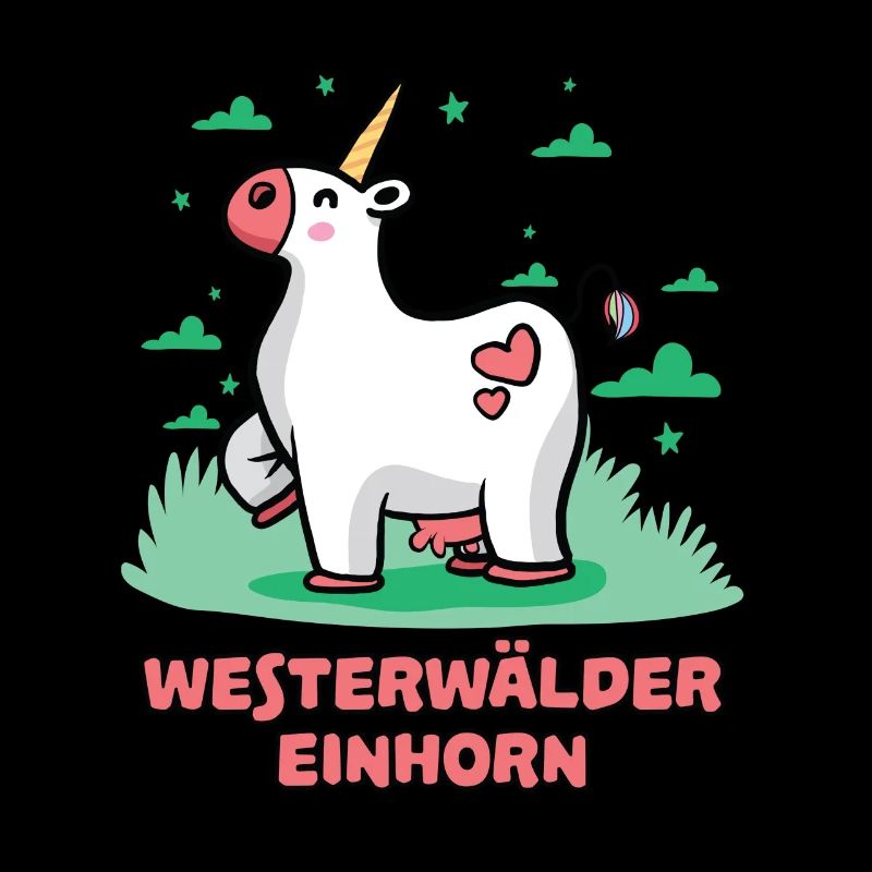 Westerwald Comic Einhorn Kuh Süß Bunt Lustig