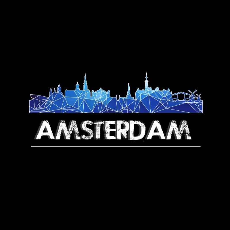 Amsterdam skyline blue