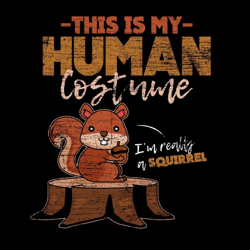 Squirrel nuts forest tree animal gift vintage