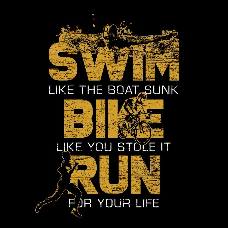 Athlète de course de vélo de natation de triathlon
