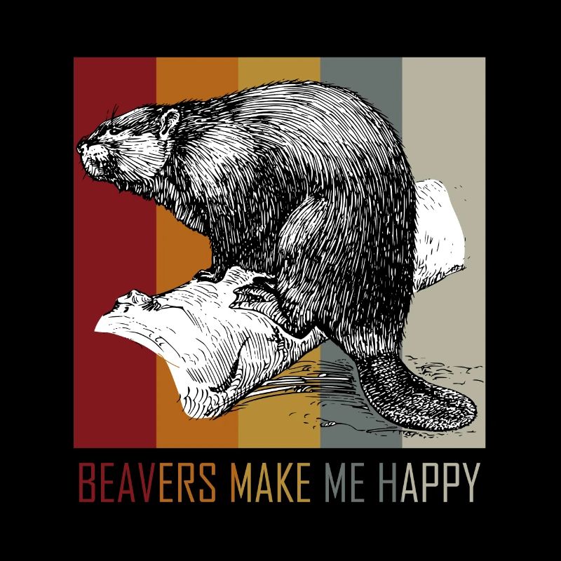 Biber machen mich glücklich Geschenk Idee Biber