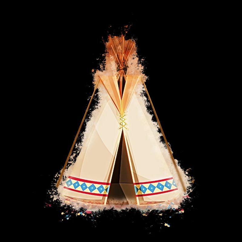 Tipi historically brightly glowing