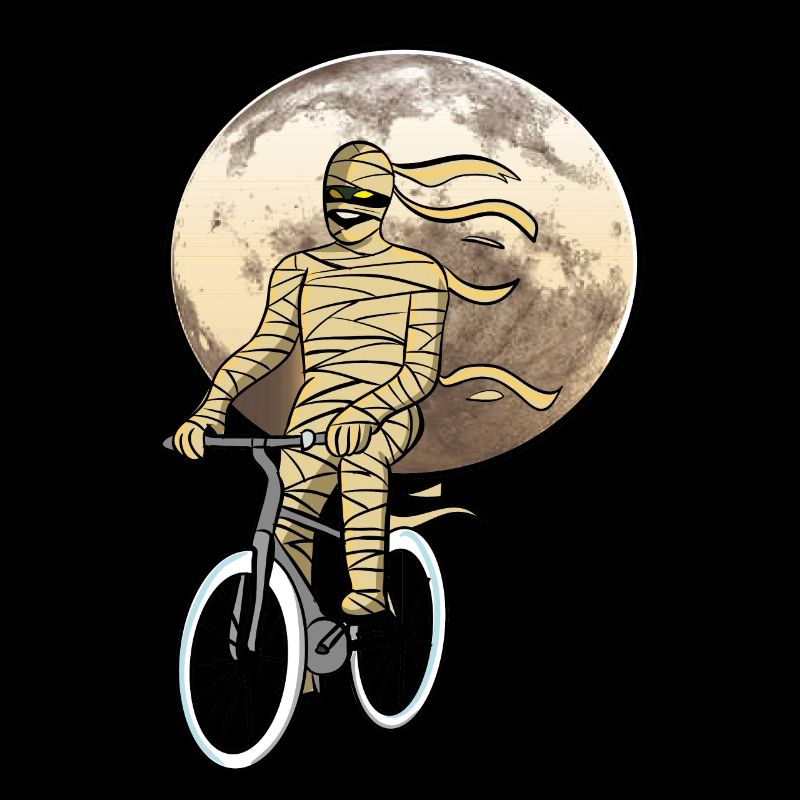 Mummy Cykel Fullmånad Space Space Halloween