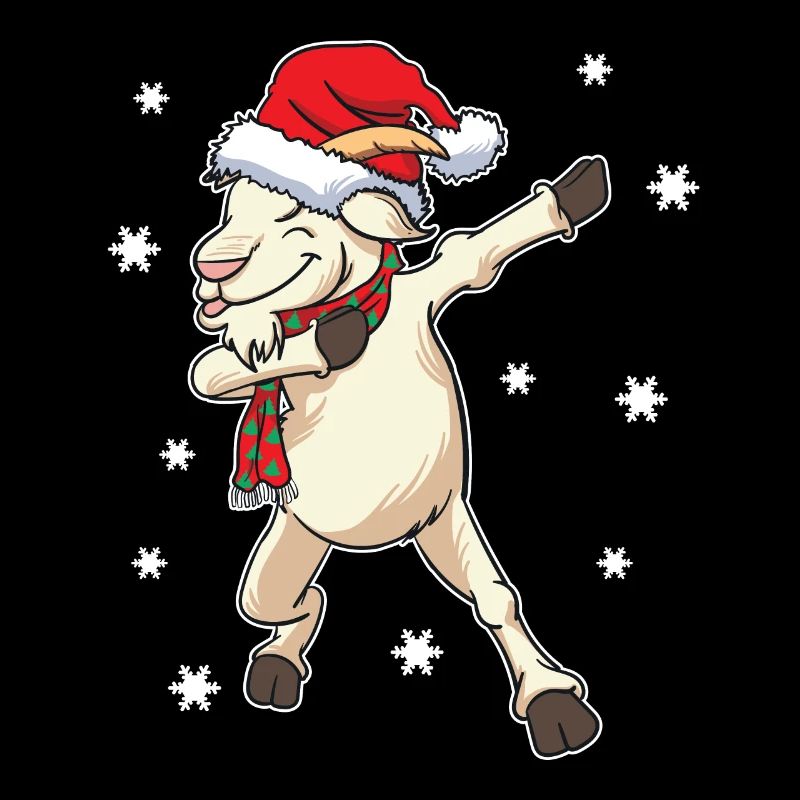 Cadeau de tamponnage drôle de Noël de chèvre