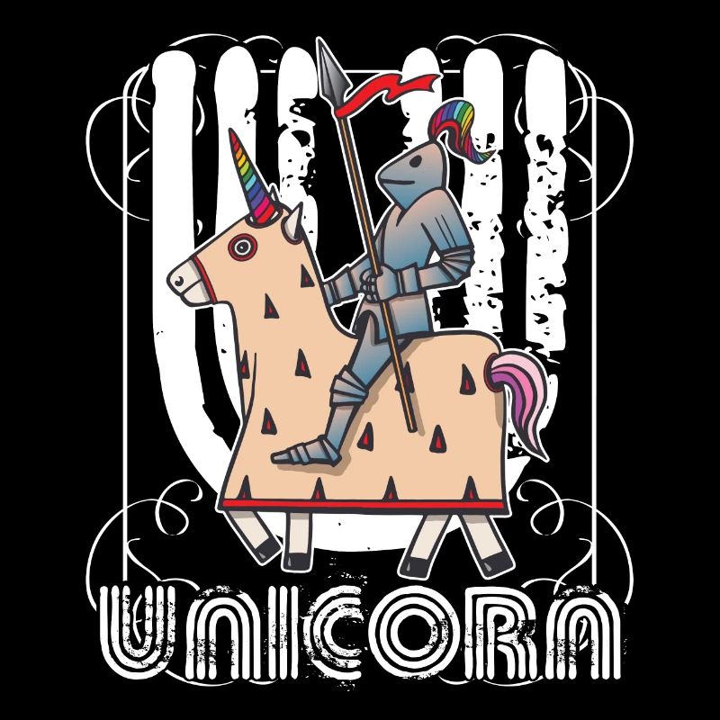 Warrior Riding Unicorn Mythical Creature Funny