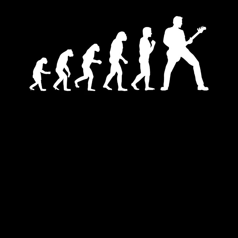 Evolution homme des cavernes à un guitariste