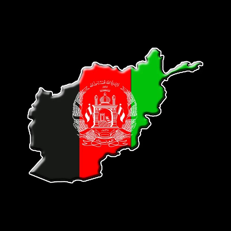Afghanistan flag map