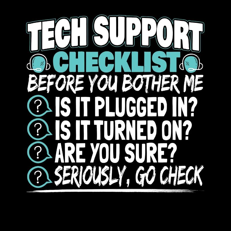 Tech Support Checklist Administrator technicien