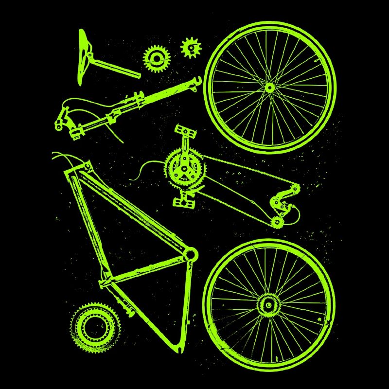 Bicycle Parts Disassembles Cool Gift Radfan