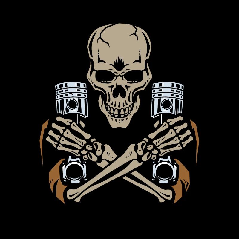 Car mechanic skeleton piston tuning