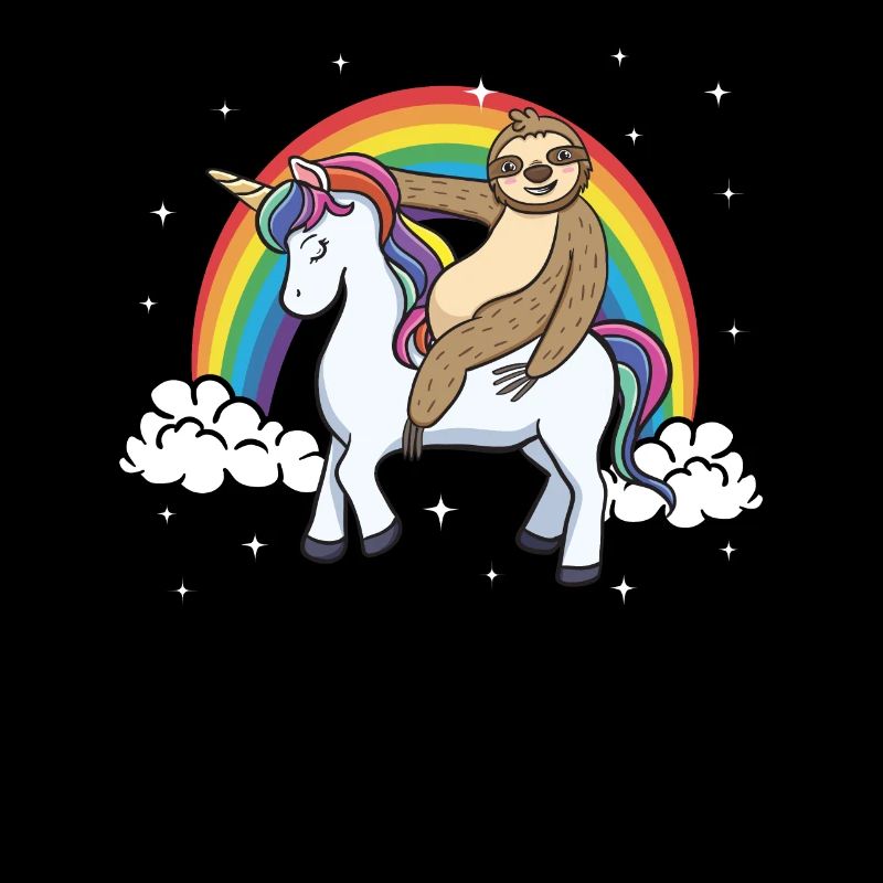 Faultier Einhorn Regenbogen Reiten Lustig Geschenk