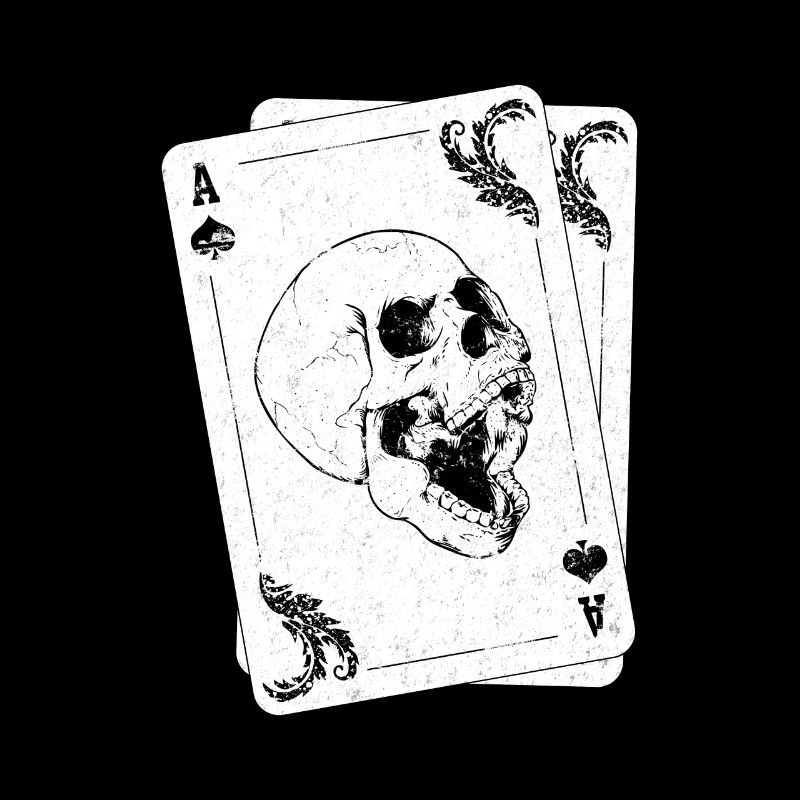 As de pique Ace Spades Skull Poker