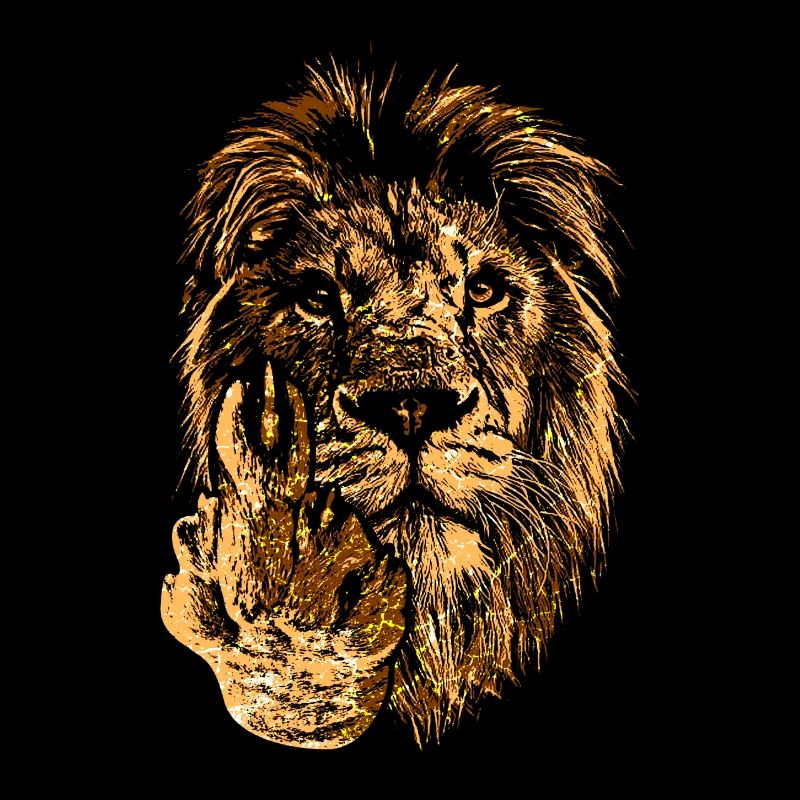 Lustiger Löwe mit Mittelfinger