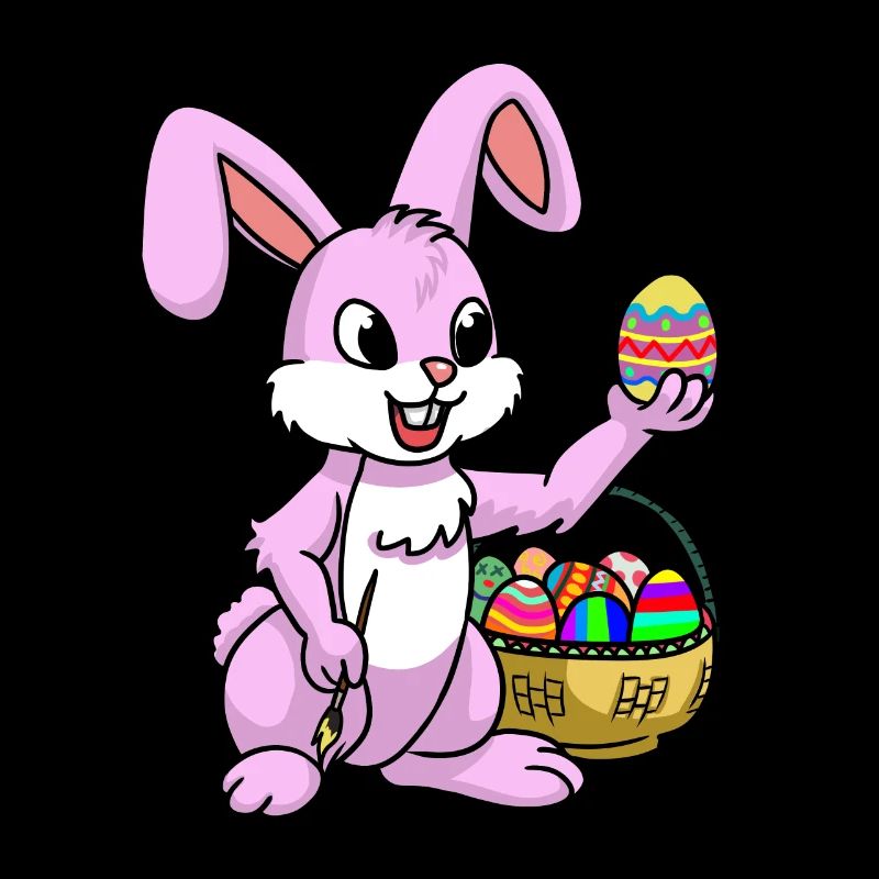 Pink Easter Bunny Egg Easter Bunny Painting Child Easter Eggs