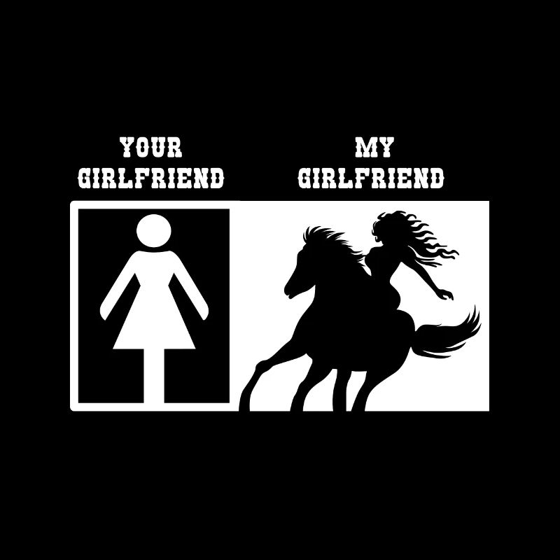 Ma copine est cavalier a cheval