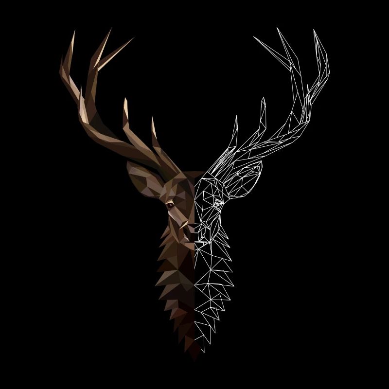 Stag polygon art