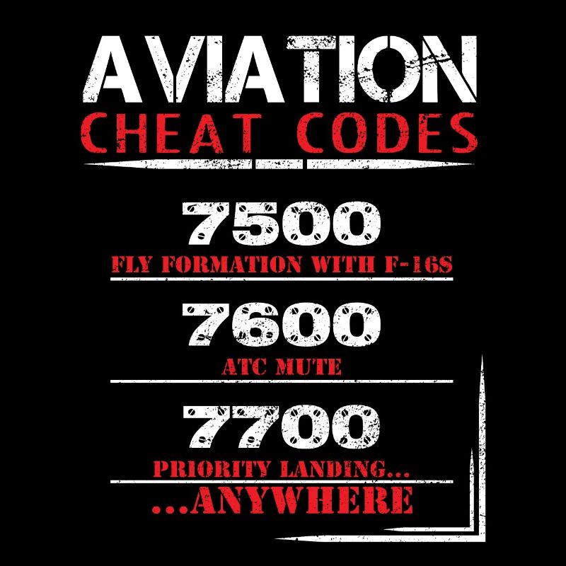 Aviation cheat codes - Funny Tshirt for pilots