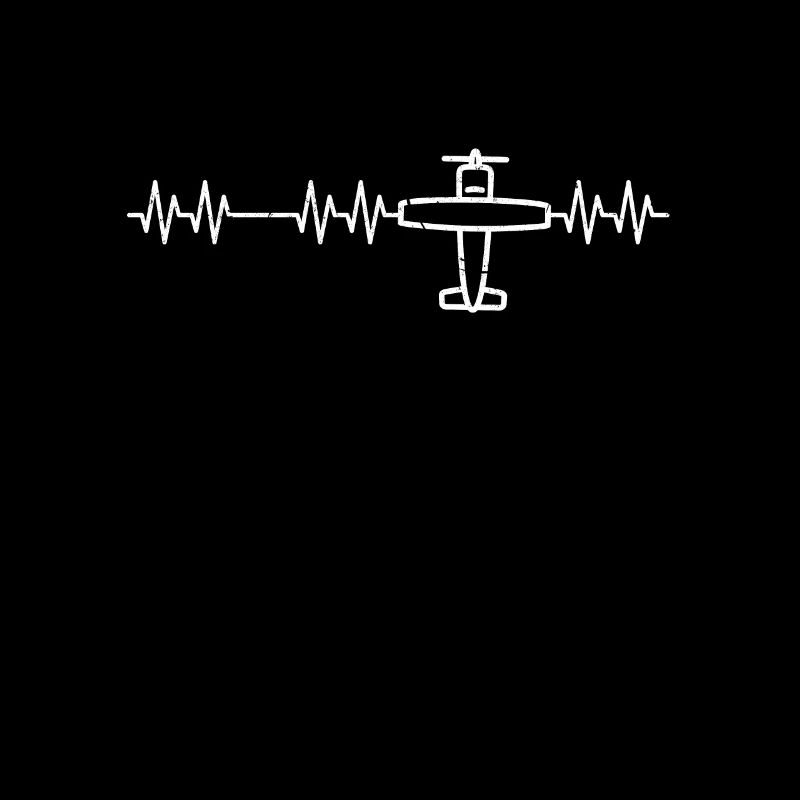 Airplane Heartbeat Pulse Pilot Flight Gift
