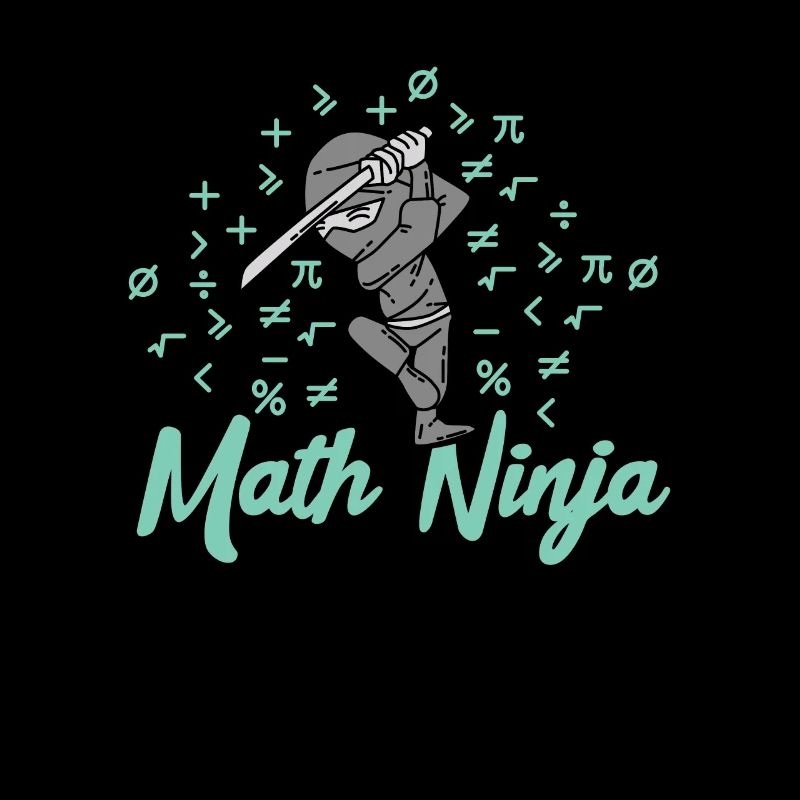 Funny math ninja teacher student gift kid