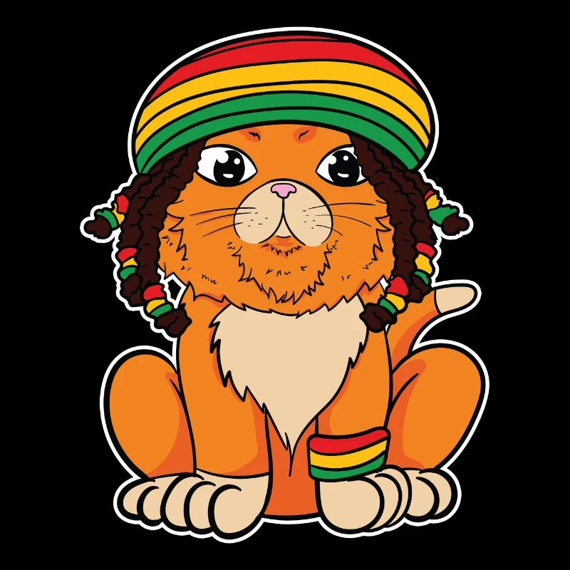 Reggae Rasta Rastafari Jamaica Katze Cat Geschenk