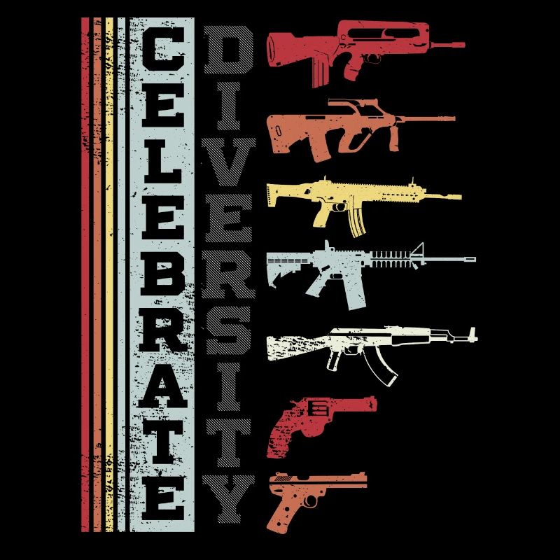 Feiern Sie Diversity Different Gun Grafik | Gewehr