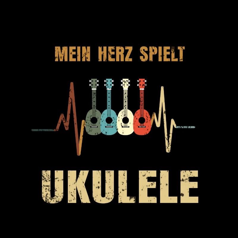 Ukulele Herzschlag Musik Herz Geschenk