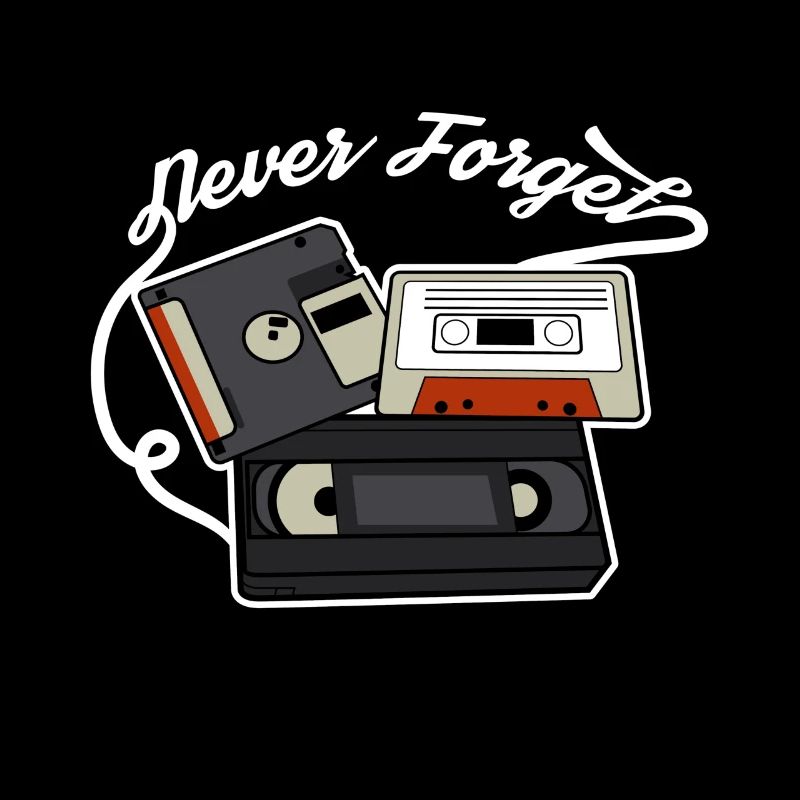 Never forget VHS, Floppy Disc and Cassette Tapes