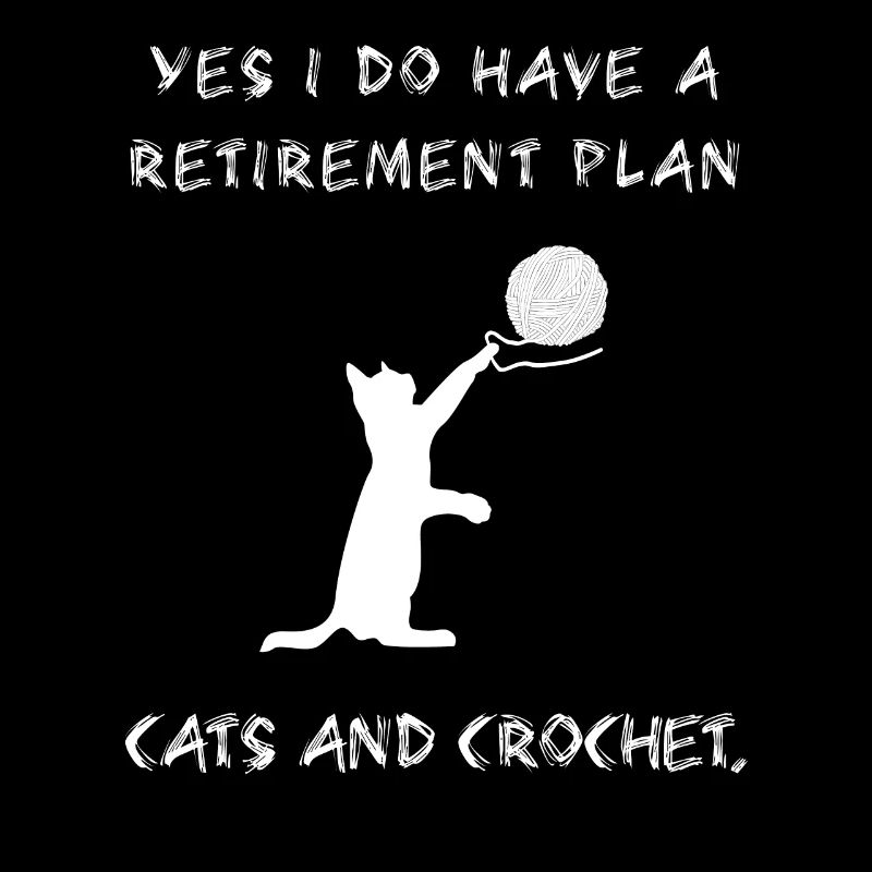 Crochet Knitting Cat Retired Retiree
