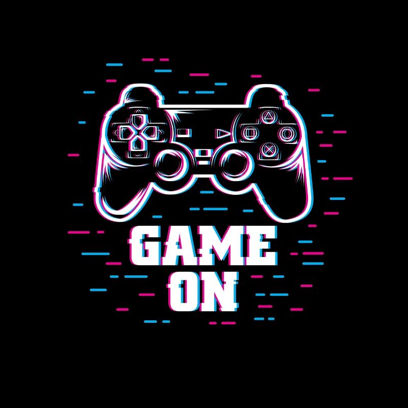 Game on mit Controller bunt