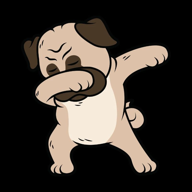 Pug Dabbing Pug Dancing Dog Dancing Figure