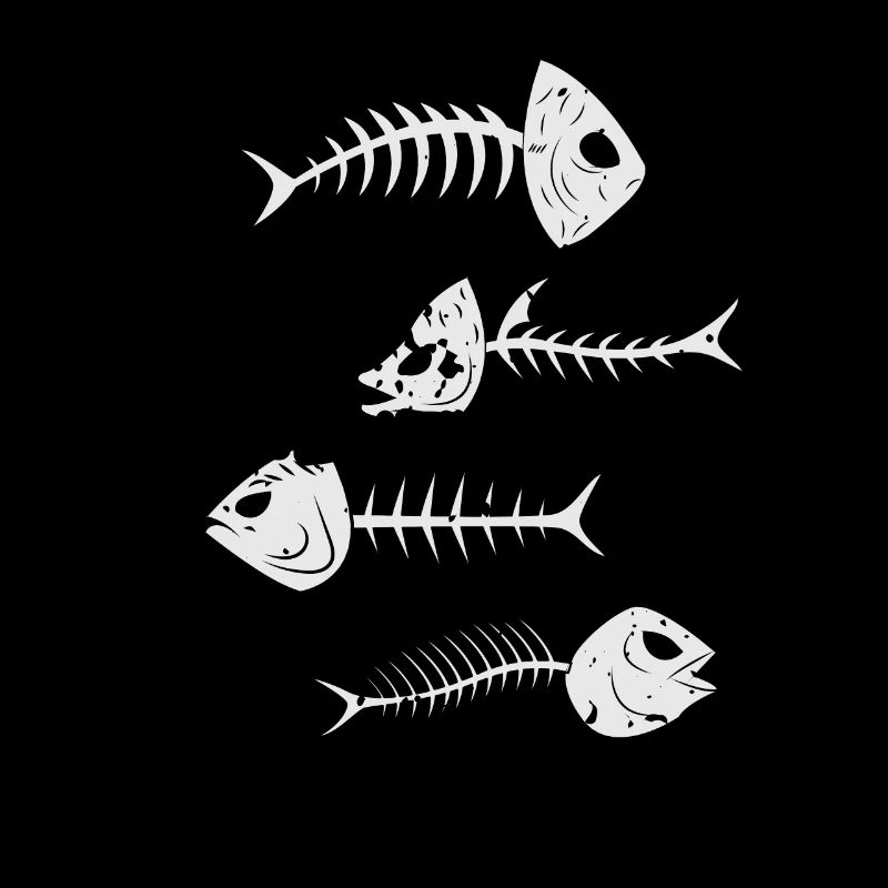Fish skeleton herringbone halloween