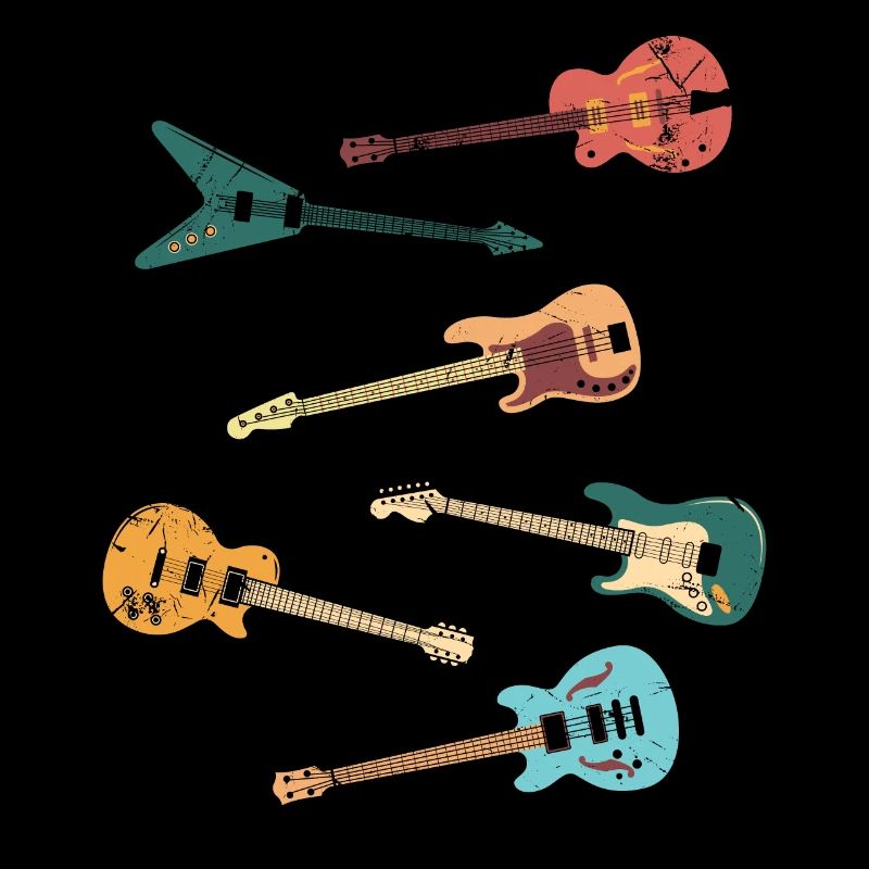 Vintage Distressed Look Classic Guitar Design