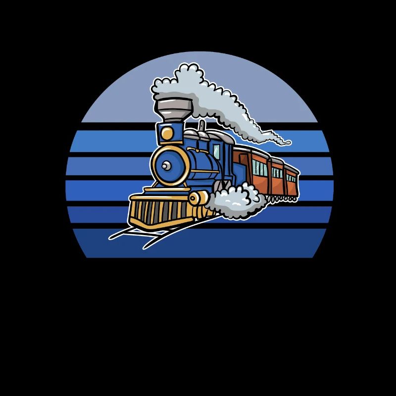 Train rétro bleu