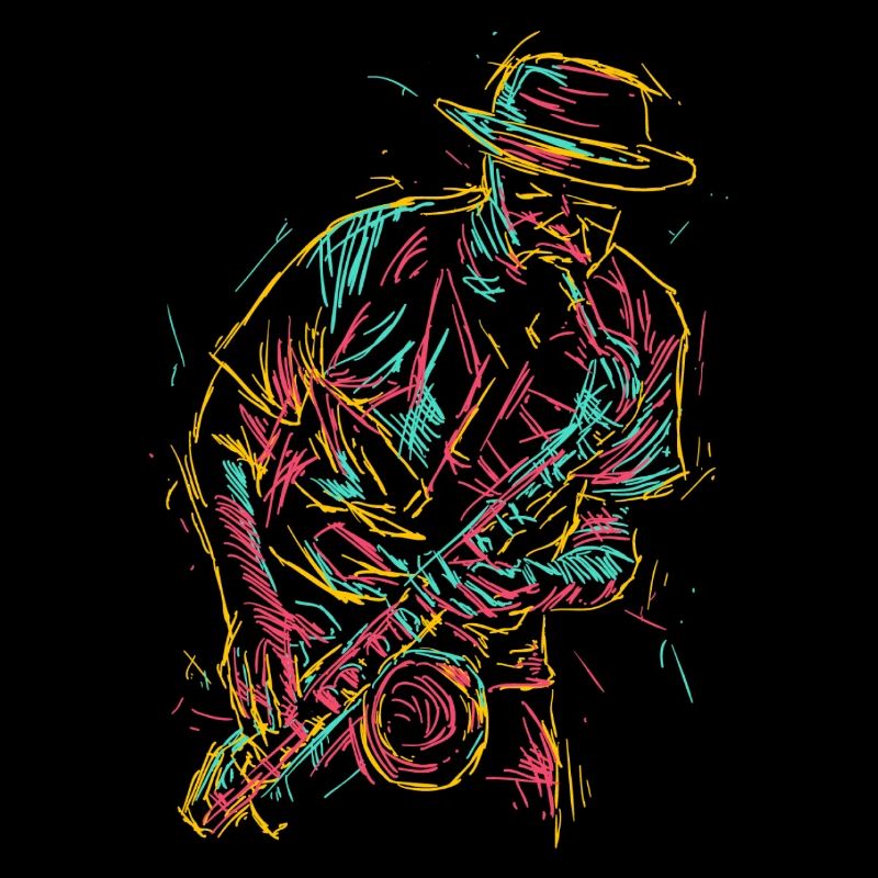 Saxophoniste Abstrait