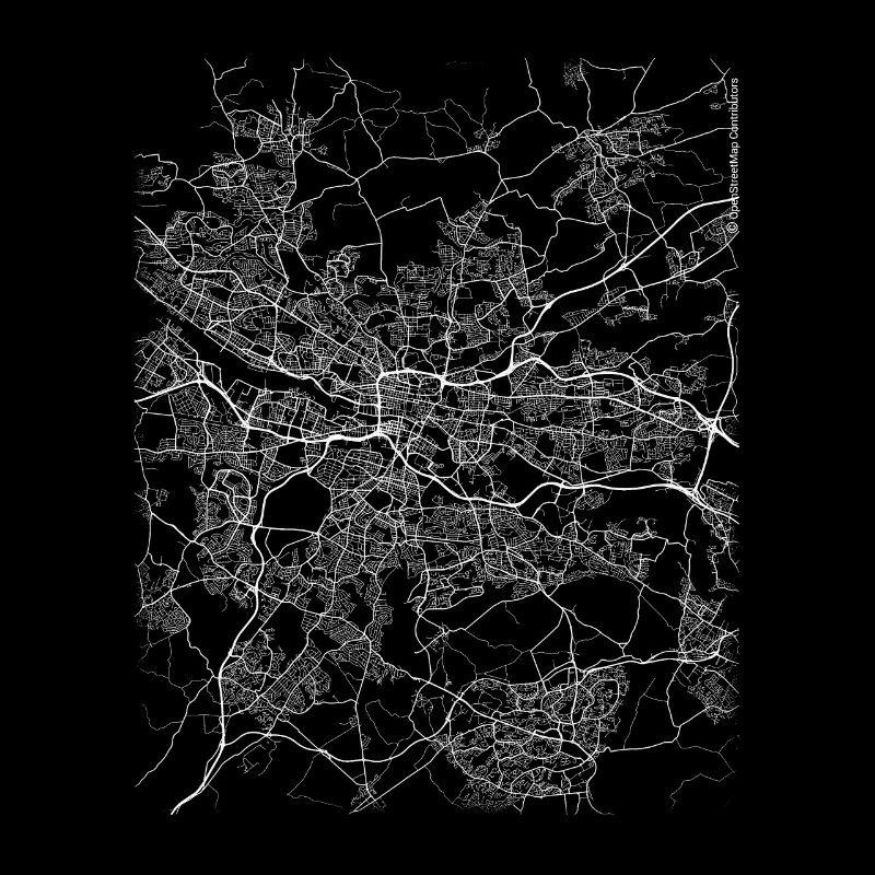 Minimaler Glasgow Stadtplan und Straßen
