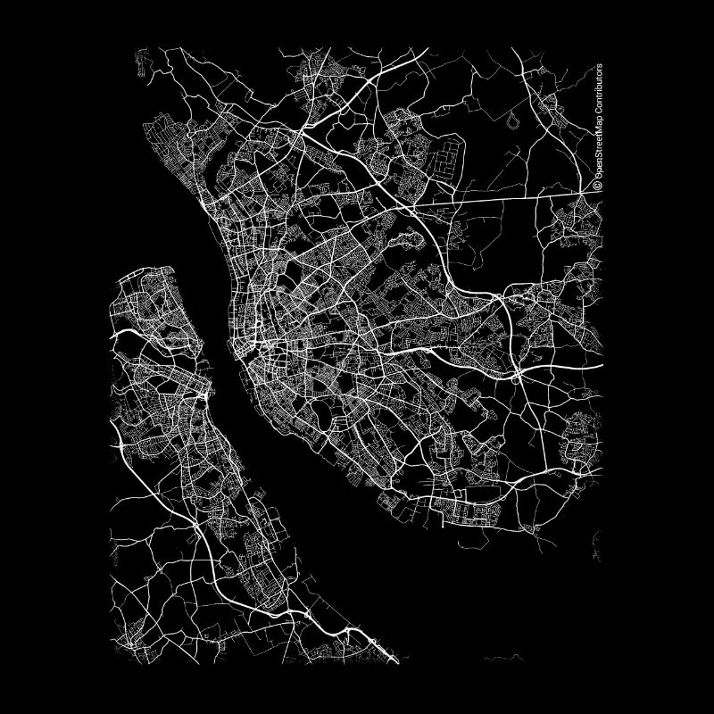 Minimal Liverpool Stadtplan und Straßen