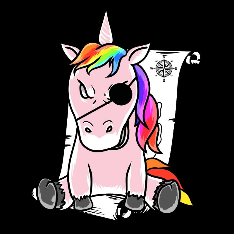 Fantasy Pirate Grim Evil Unicorn Treasure Map