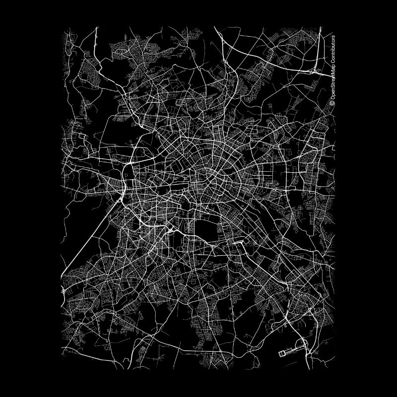 Minimaler Berliner Stadtplan und Straßen