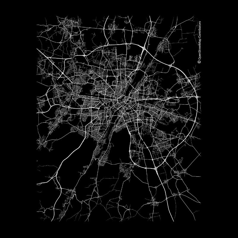 Minimaler München Stadtplan und Straßen