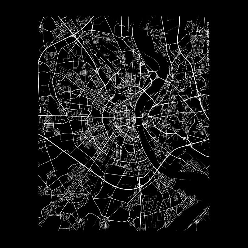 Minimaler Kölner Stadtplan und Straßen