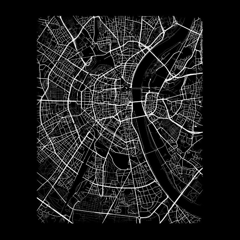 Minimal Cologne center city map and streets