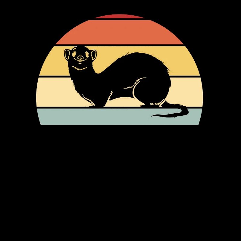 Furet drôle belette vintage rétro