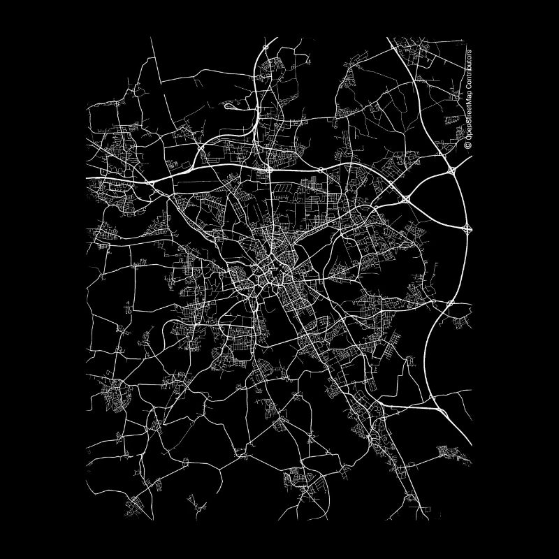 Minimaler Hannover Stadtplan und Straßen