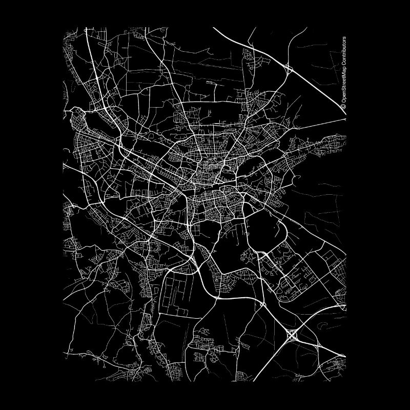 Minimaler Nürnberger Stadtplan und Straßen