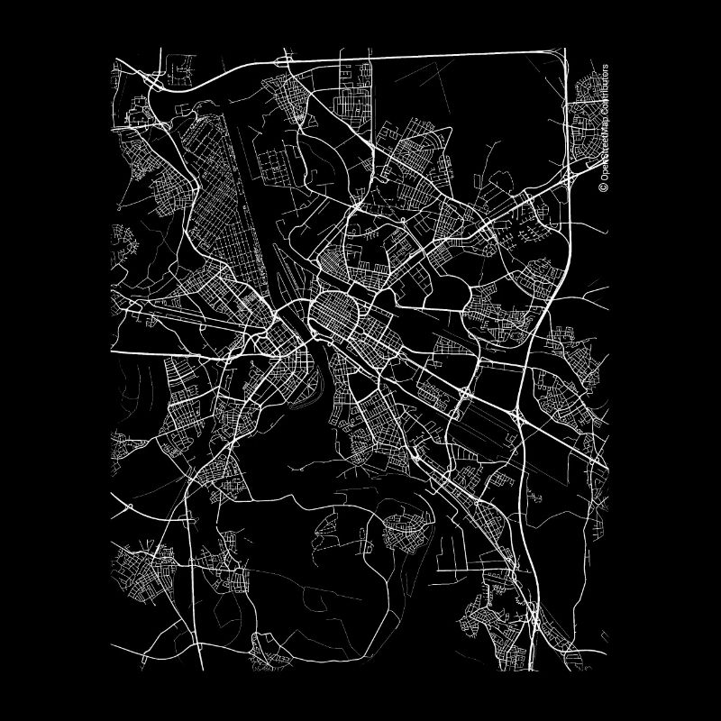 Minimaler Mannheimer Stadtplan und Straßen