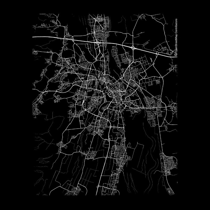 Minimaler Augsburger Stadtplan und Straßen