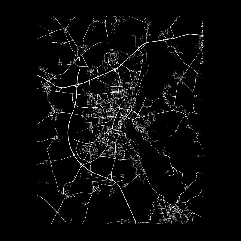 Minimaler Magdeburger Stadtplan und Straßen